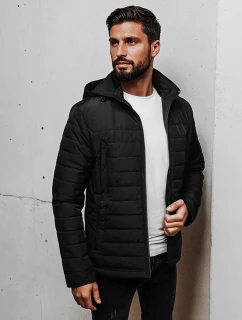 Pánská přechodná prošívaná bunda s kapucí černá model 21983056 - Dstreet