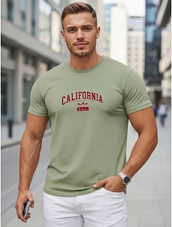 Tshirt męski bawełniany z nadrukiem California zielony model 22316124 - FashionStreet