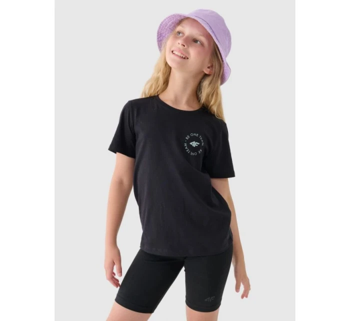 Dívčí tričko s potiskem 4F Junior 4FJRAW24TTSHF2276-20S Dívčí tričko s potiskem 4F Junior 4FJRAW24TTSHF2276-20S