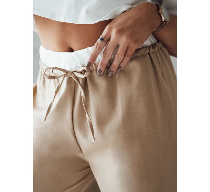 Dámské široké kalhoty THAMI camel FashionStreet UY1849