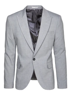 Pánská světle šedá jednořadá bunda FashionStreet MX0618