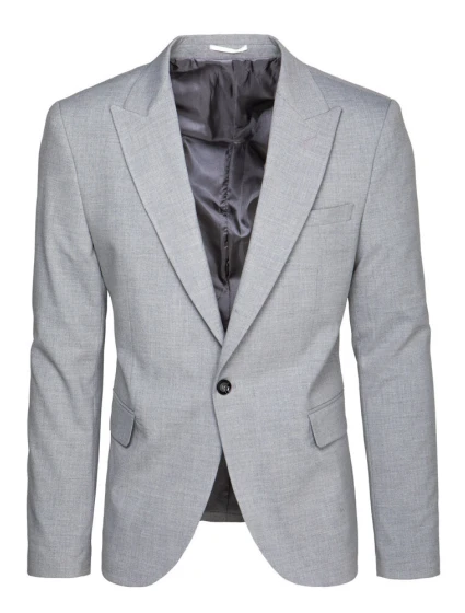 Pánská světle šedá jednořadá bunda FashionStreet MX0618