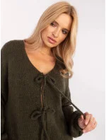 Volný dámský kardigan v khaki barvě model 20840824 - Factory Price