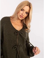 Volný dámský kardigan v khaki barvě model 20840824 - Factory Price