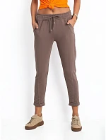 Dámské úpletové kalhoty typu chino v čokoládové barvě model 21470499 - Factory Price