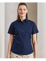 PR 302 Popelínová halenka s krátkým rukávem model 22482871 royal - Premier PR 302 Popelínová halenka s krátkým rukávem model 22482871 royal - Premier