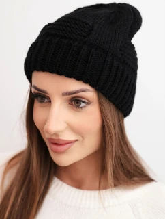 Dámská zimní čepice vlněná s krystaly a vzorem model 21859329 mocca - K-Fashion