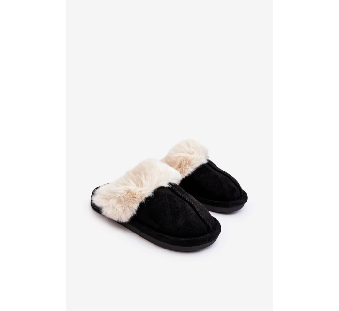 Dětské Pantofle S Kožešinou Černé Befana Dětské Pantofle S Kožešinou Černé Befana