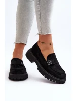 Dámské mokasíny s černým páskem model 21649216 - VINCEZA
