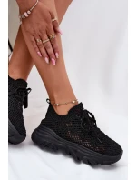 Dámské tenisky s háčkovaným svrškem černé Jelhiris Dámské tenisky s háčkovaným svrškem černé Jelhiris