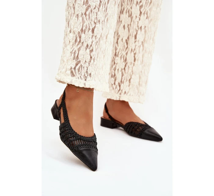 Dámské sandály s pletením na klíně Černé Nivorra
