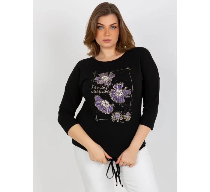 Dámská halenka RV BZ model 18025740 černá - FPrice Dámská halenka RV BZ model 18025740 černá - FPrice