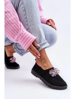 Dámské Slip-on Tenisky s Kameny Černá Simple Dámské Slip-on Tenisky s Kameny Černá Simple