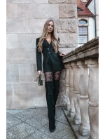 Dámské nadkolenní kozačky Tahlina na sloupku – černé Dámské nadkolenní kozačky Tahlina na sloupku – černé