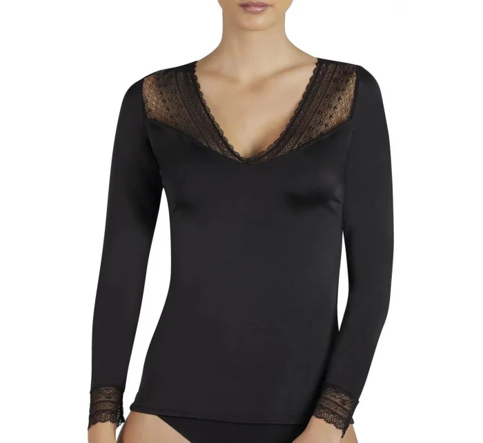 Dámské tričko s dlouhým rukávem model 14713719 černá - Ysabel Mora