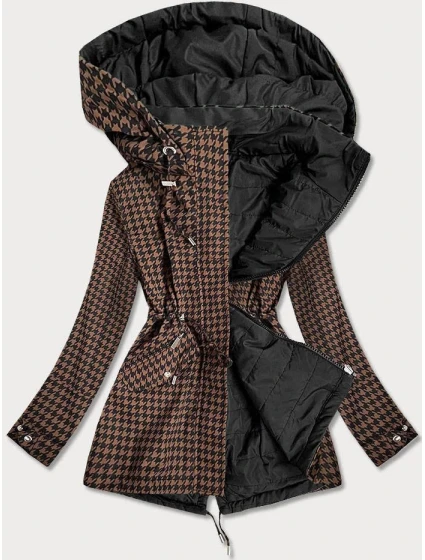 Hnědo-černá oboustranná dámská bunda (W506) - Goodlooking