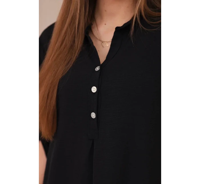 Halenka s prodlouženým zadním dílem 27975 černá - Kesi