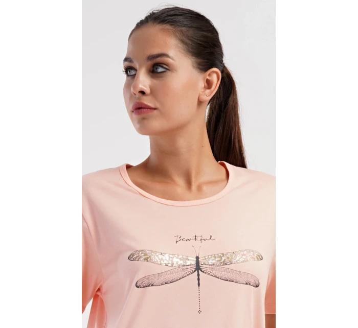 Dámské domácí šaty s krátkým rukávem model 20585156 - Vienetta Dámské domácí šaty s krátkým rukávem model 20585156 - Vienetta