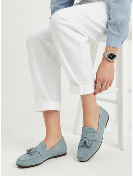 Dámské semišové modré mokasíny Dstreet model 21996154 - FashionStreet