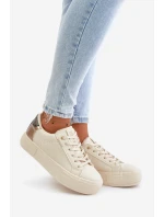 Zateplené dámské tenisky na platformě Big Star model 21675189 béžové - Big Star Shoes