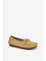 Ploché Kožené Mokasíny S Ozdobou model 21686049 Žluté - S.Barski