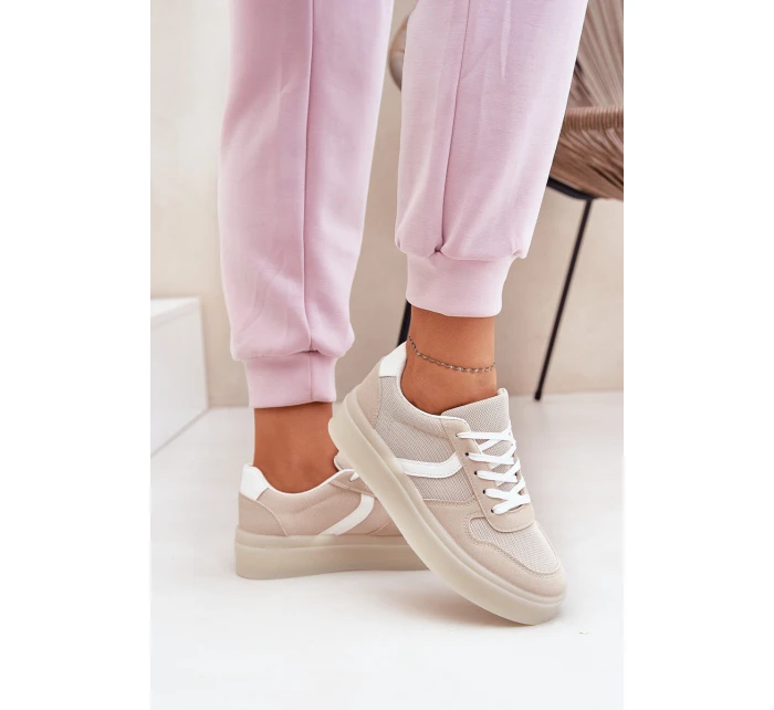 Nízké Dámské Tenisky Na Platformě Béžové model 21689166 - EVENTO Nízké Dámské Tenisky Na Platformě Béžové model 21689166 - EVENTO