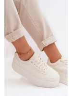 Dámské tenisky s masivní platformou Světle béžové Feressa