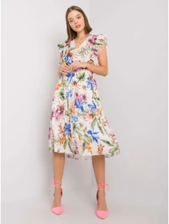 Šaty DHJ SK 13198.27 bílé a zelené