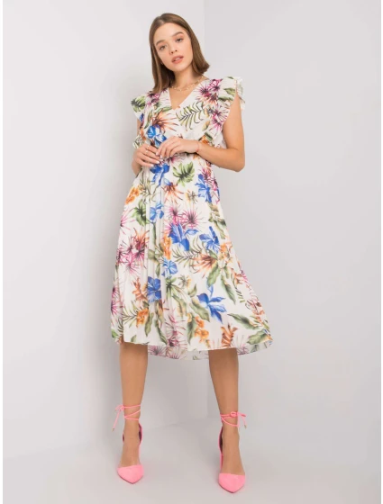 Šaty DHJ SK 13198.27 bílé a zelené