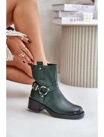 Zazoo Kožené Kotníkové Boty Na Nízkém Podpatku Zateplené Tmavě Zelené Zazoo Kožené Kotníkové Boty Na Nízkém Podpatku Zateplené Tmavě Zelené