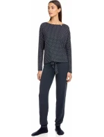 Dámské pyžamo  tmavě modrá s puntíky  model 17410444 - Vamp