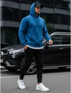 Pánská mikina s kapucí modrá Dstreet BX5081