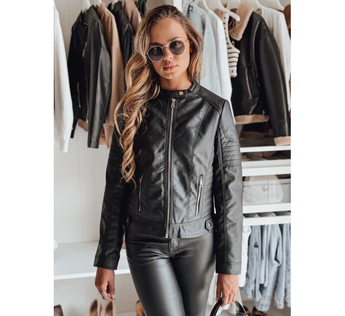 Dámská kožená bunda ROCKMISS černá FashionStreet TY4965