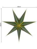 FSC Závěsná papírová dekorace STAR 18x60CM ZELENÁ 7 RÁMEČKŮ MICA