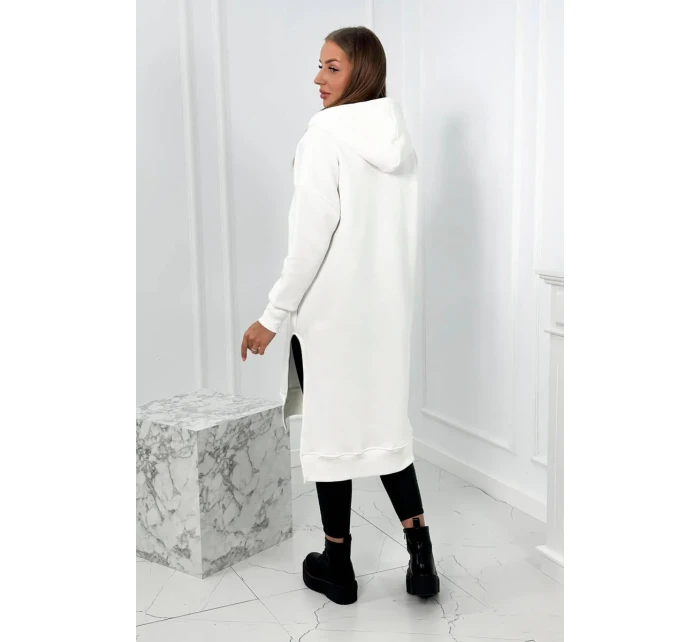 Zateplená mikina s bočními rozparky ecru Zateplená mikina s bočními rozparky ecru