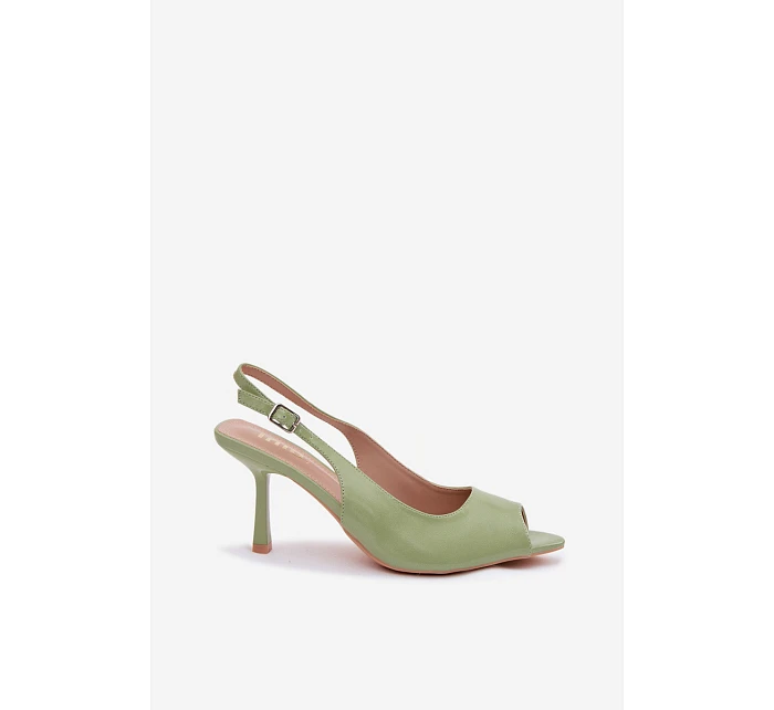 Dámské sandály na podpatku Zelené model 22091994 - Boto Dámské sandály na podpatku Zelené model 22091994 - Boto