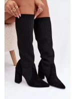 Dámské kozačky na sloupku – černé Yserine Dámské kozačky na sloupku – černé Yserine