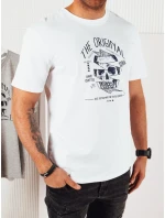 Pánské bílé tričko s potiskem FashionStreet RX5379