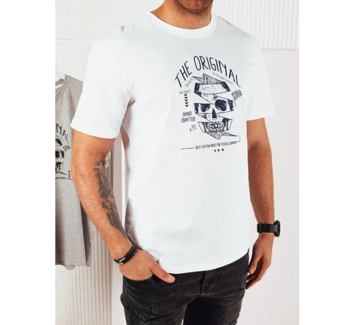 Pánské bílé tričko s potiskem FashionStreet RX5379