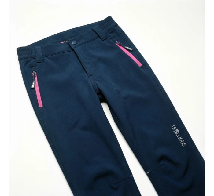 Dívčí/chlapecké kalhoty Trollkids Kids Fjell Softshell Pant navy blue (117-114)