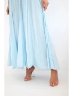 Dámská maxi bavlněná sukně s gumičkou v pase modrá