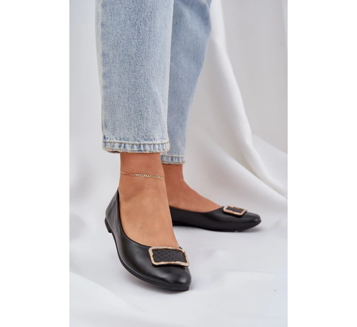 Eko kožené baleríny se zdobením černé model 21684298 - Boto Eko kožené baleríny se zdobením černé model 21684298 - Boto