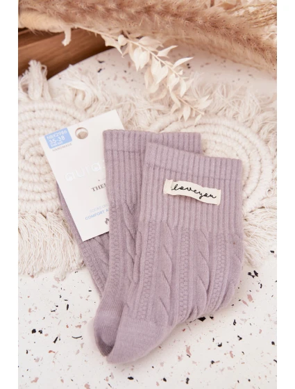 Hřejivé dámské ponožky s vlnou šedé