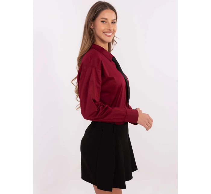 Košile DHJ KS model 20731266 bordó - FPrice