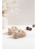 Dětské sněhule s výšivkou a mašličkou Daven – béžové Dětské sněhule s výšivkou a mašličkou Daven – béžové