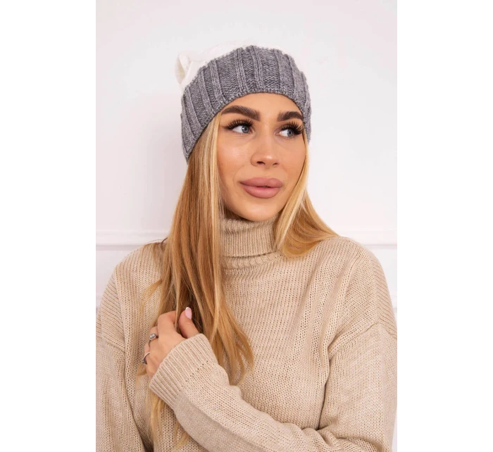 Milano fleecová čepice K203 ecru+grey Milano fleecová čepice K203 ecru+grey