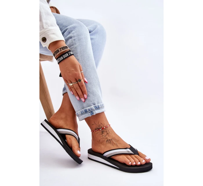 Dámské žabky na platformě Big Star model 21610806 Černá - Big Star Shoes Dámské žabky na platformě Big Star model 21610806 Černá - Big Star Shoes