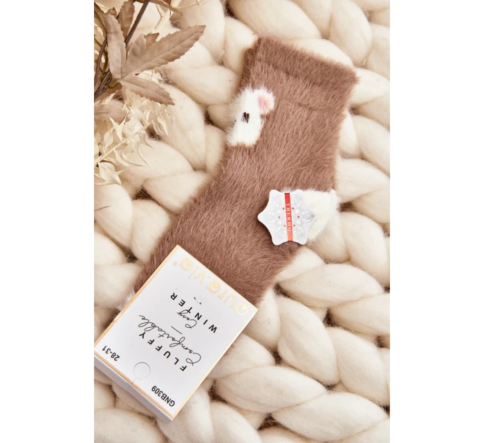 Dětské plyšové ponožky s medvídkem hnědé Dětské plyšové ponožky s medvídkem hnědé