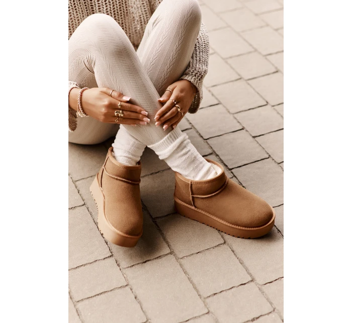 Dámské Velurové Sněhule Na Platformě Camel model 21670462 - Boto Dámské Velurové Sněhule Na Platformě Camel model 21670462 - Boto