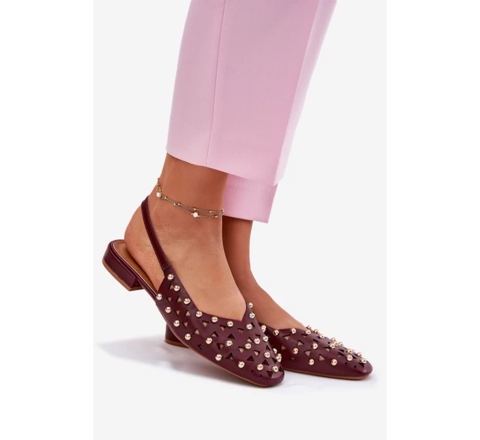 Zdobené Baleríny Na Plochém Podpatku Bordové Nilarisela Zdobené Baleríny Na Plochém Podpatku Bordové Nilarisela